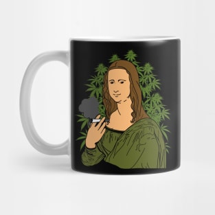 Mona Lisa Smoke Weed Funny Meme Mug